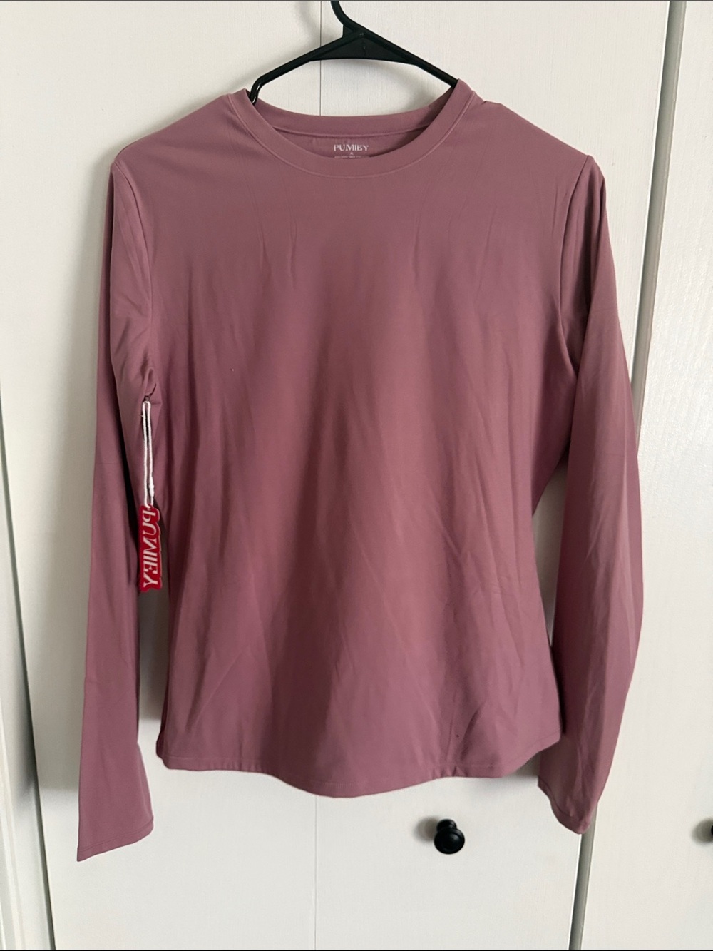 Pumiey Crewneck Long Sleeve Tee in Mauve Sz XL NWT